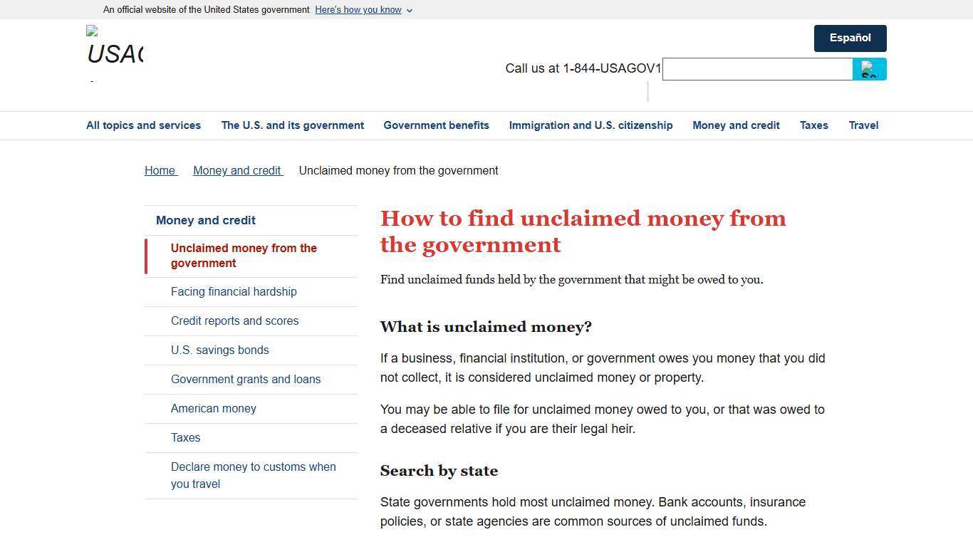 How to find unclaimed money from the government | USAGov