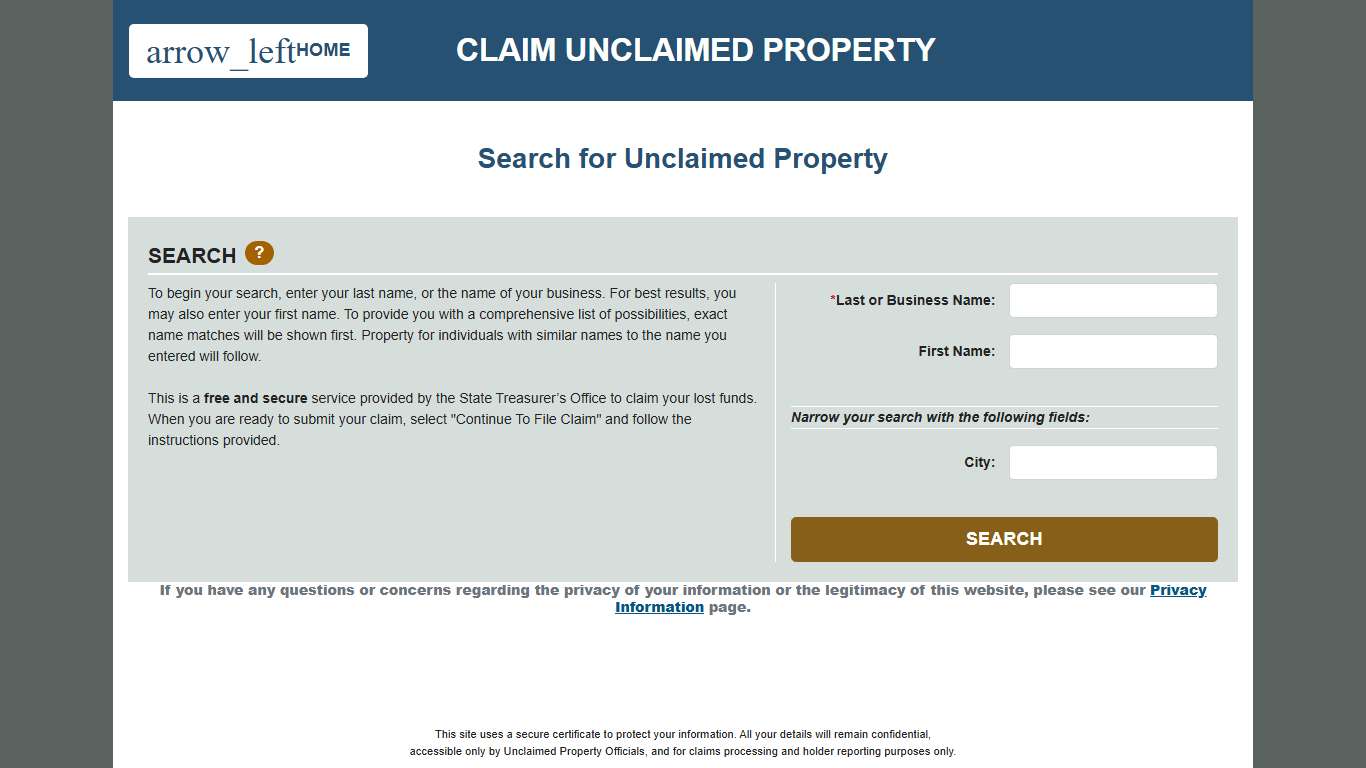South Carolina Official Unclaimed Property Site